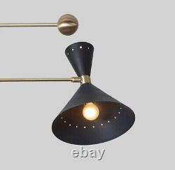 1950s Mid Century Modern 6 Lights Sputnik Starburst Chandelier Lighting Fixture