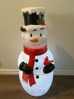 28 Blow Mold Animated LED Singing Lighted Snowman Sings Let It Snow NWT
