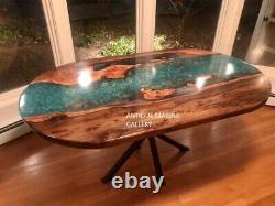 48 X 24 Inches Oval Shape Epoxy Resin Dining, Coffee Table & Gift For Christmas