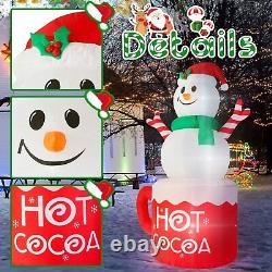 6 FT Christmas Inflatable Snowman with Hot Cocoa Mug, Blow Up Yard Decor