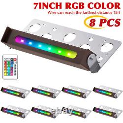 8PCS 7inch Multi Colors Hardscape Lighting Outdoor Landscape Lighting Step Light