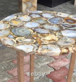Agate Stone Drink Side Table, Sofa C Table Top, Agate Console Table Top Decors