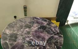 Amethyst Stone Round Coffee Table Top Agate Quartz Side Table Top Home Decor