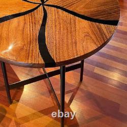 Black Modern Epoxy Coffee Table, Hallway Center Epoxy Top For Interior Decors
