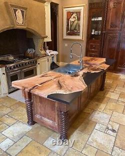 Black Resin Kitchen Counter Top, Epoxy Luxury Counter Slab Interior Home Decors
