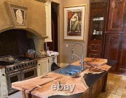 Black Resin Kitchen Counter Top, Epoxy Luxury Counter Slab Interior Home Decors