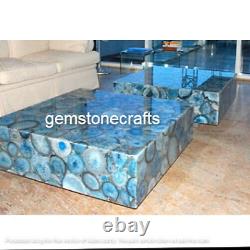 Blue Agate Geode Center Coffee Slab Top, Hallway Furniture Modern Slab Decor Top