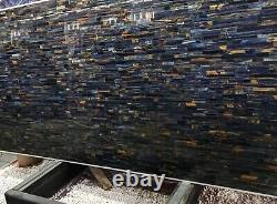Blue Tiger Eye Stone Dining Slab Top, Gemstone Counter Top Table, Patio Decors