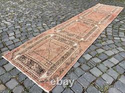 Carpet, Bohemian wool runner rug, Turkish vintage handmade rug runner, 2,6 x 11,2