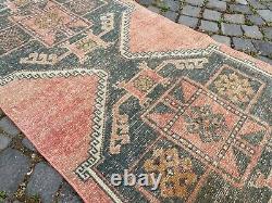 Carpet, Bohemian wool runner rug, Turkish vintage handmade rug runner, 2,7 x 5,5