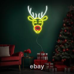 Christmas Antelope Head Led Neon Sign, Christmas Neon Sign, Led Neon Gift