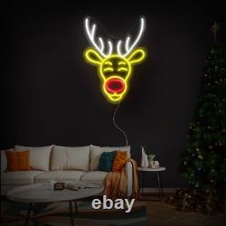 Christmas Antelope Head Led Neon Sign, Christmas Neon Sign, Led Neon Gift
