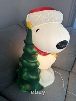 Christmas General Foam Blow Mold Snoopy Peanuts Tree Woodstock 30 USA