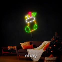 Christmas Socks Led Neon Sign, Led Neon Wall Decor, Led Neon Gift