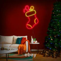 Christmas Stocking Neon Sign, Christmas Decor Neon Light, Led Neon Gift