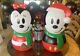 Disney Mickey & Minnie Mouse Lighted Blow Mold 23 Tall Set New Christmas FS