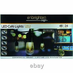 Enbrighten Cafe Vintage 35631 Vintage LED Café Lights (48ft 24 Acrylic Bulbs)