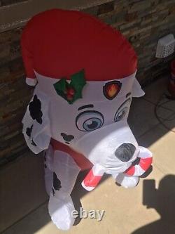 GEMMY 3' CHRISTMAS MARSHALL THE FIRE PUP INFLATABLE with CANDY CANE