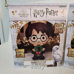 Gemmy Harry Potter Hermione Ron Set of 3 Christmas Airblown Inflatables 4.5 FT