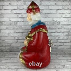 General Foam 25 Christmas Nativity Sitting Red King Wise Man Magi Blow Mold Vtg