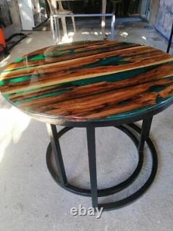 Green Clear Epoxy Round Coffee Table Top, Epoxy Wooden Table Top Cyber Monday