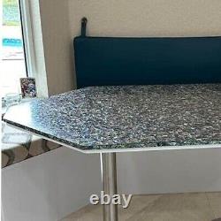 Marble Coffee Table Top Abalone Shell Overlay Work Patio Table from Heritage Art