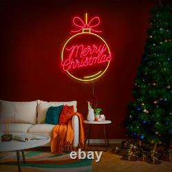 Merry Christmas Ornament Neon Sign, Christmas Neon Light Decor, Led Neon Gift