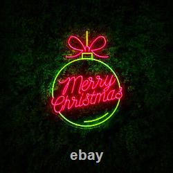 Merry Christmas Ornament Neon Sign, Christmas Neon Light Decor, Led Neon Gift