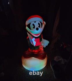 Mickey Mouse Santa Disney Christmas Blow Mold 2ft Color Changing Vintage Style
