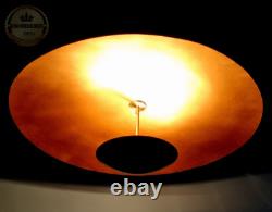 Mid Century Disc Pendant Light Gold Brass Skydome Modern Interior Fixture Lamp