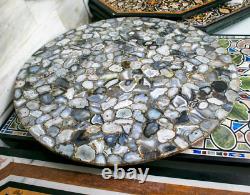 Natural Agate Coffee Round Table Top, Agate Living Center Table Top Deco 24x24
