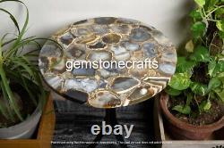 Natural Agate Geode Coffee Table Top, Center Side Agate Slab Top, Handmade Decor