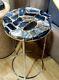 Natural Agate Sofa Side Drink Table Top Agate Living Room Patio Centerpiece Deco