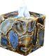 Natural Agate Tissue Box, Agate Tissue Box Cover, Bathroom Decor Tissue Box Gift
