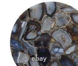 Natural Wild Agate Coffee Table Top Handmade Round Center Furniture Decor