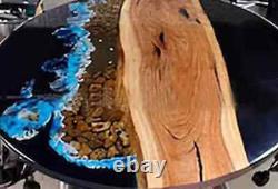 Ocean Epoxy Round Coffee Table Top Handmade Wooden Furniture Christmas Eve Gifts