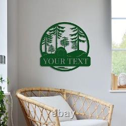 Personalized forest fantasy metal wall art, perfect for wilderness camping decor