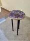 Purple Agate Console End Table Top, Round Agate Handmade Furniture Patio Decors
