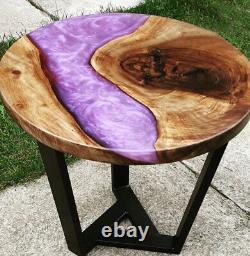 Purple Epoxy Resin Coffee Table Top, Epoxy Resin Console Side Table Top, Decors