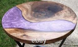 Purple Epoxy Resin Coffee Table Top, Epoxy Resin Console Side Table Top, Decors