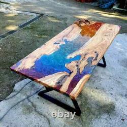 Rainbow Olive Tree Epoxy Resin Table, Epoxy Table, Dining Table, Wooden Table