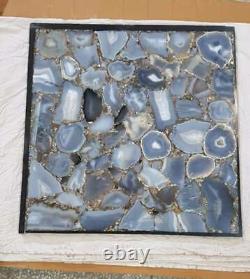 Real Gray Agate Handmade Stone Coffee Personalize Table Tops Handmade Interior