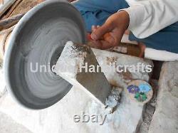 Real Gray Agate Handmade Stone Coffee Personalize Table Tops Handmade Interior
