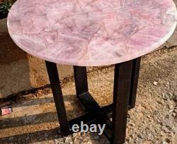 Rose Quartz Coffee Table Top, Elegant Gemstone Furniture Black Friday Sale