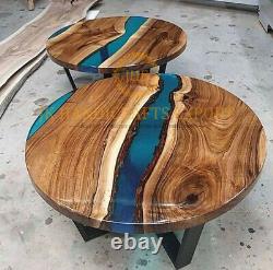 Round Epoxy Acacia Wood Table Coffee Table Top With Legs Home Decor