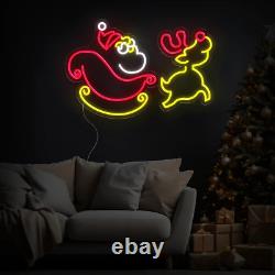 Santa Claus is Coming Soon Neon Sign, Christmas Neon Sign, Led Neon Wall Decor