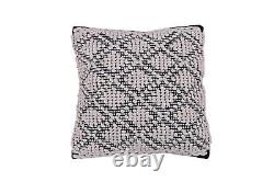 Set of 5 cotton cushion covers with handwoven weave featuring geometric pattern
