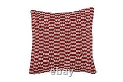 Set of 5 cotton cushion covers with handwoven weave featuring geometric pattern