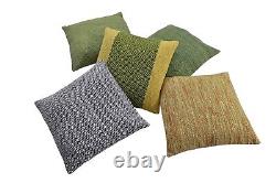 Set of 5 cotton cushion covers with jacquard fabric featuring geometric pattern
