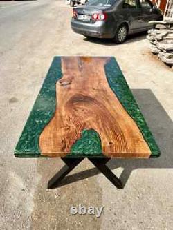Solid Green Epoxy Counter Dining Slab Top / Indoor & Outdoor, Cyber Monday Sale